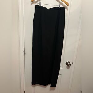 Adrianna Papell Vintage Evening Essentials Black‎ Maxi Skirt size 12 side slit